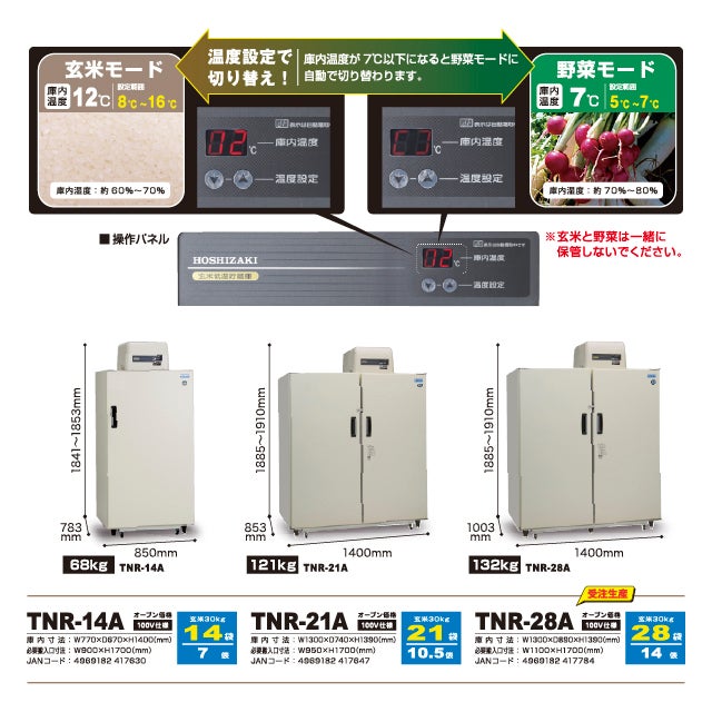 玄米・野菜低温貯蔵庫 TNR | 保管庫・保冷庫 | 製品情報 | 住宅